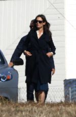 KATIE HOLMES on the Set of Ray Donovan in Paolo Verdes