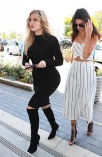 KENDALL JENNER and KHLOE KARDASHIAN on the Set of Keeping Up with the Kardashian in Los Angeles