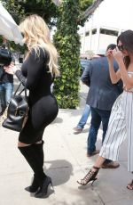 KENDALL JENNER and KHLOE KARDASHIAN on the Set of Keeping Up with the Kardashian in Los Angeles