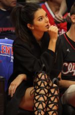 KENDALL JENNER at the LA Clippers Game