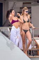 KENDALL JENNER, HAILEY BALDWIN and GIGI and BELLA HADID in Bikinis at a Yacht in Monte Carlo