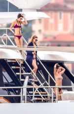 KENDALL JENNER, HAILEY BALDWIN and GIGI and BELLA HADID in Bikinis at a Yacht in Monte Carlo