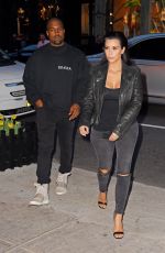 KIM KARDASHIAN and Kanye West Out for Dinner in New York 05/02/2015
