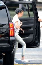 KRISTEN STEWART Arrives at Her Trailer in Atlanta 05/18/2015