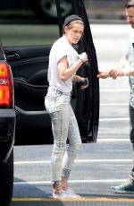 KRISTEN STEWART Arrives at Her Trailer in Atlanta 05/18/2015