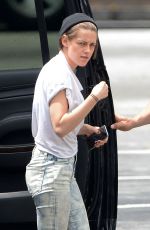 KRISTEN STEWART Arrives at Her Trailer in Atlanta 05/18/2015