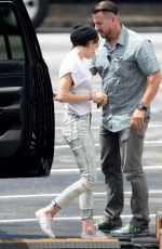 KRISTEN STEWART Arrives at Her Trailer in Atlanta 05/18/2015