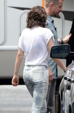 KRISTEN STEWART Arrives at Her Trailer in Atlanta 05/18/2015