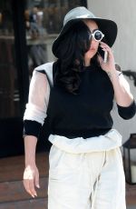 LADY GAGA Leaves Fig & Olive Restaurant in Los Angeles