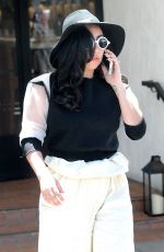 LADY GAGA Leaves Fig & Olive Restaurant in Los Angeles