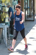 LEA MICHELE in Leggings Out in Brentwood 05/24/2015