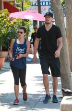 LEA MICHELE in Leggings Out in Brentwood 05/24/2015