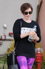 LILY COLLINS Leaves a Gym in West Hollywood 05/08/2015