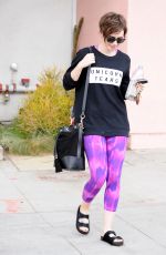 LILY COLLINS Leaves a Gym in West Hollywood 05/08/2015