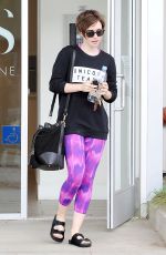 LILY COLLINS Leaves a Gym in West Hollywood 05/08/2015