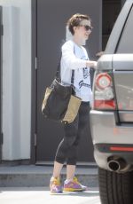 LILY COLLINS Leaves a Gym in West Hollywood 05/11/2015