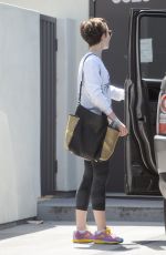 LILY COLLINS Leaves a Gym in West Hollywood 05/11/2015