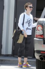 LILY COLLINS Leaves a Gym in West Hollywood 05/11/2015
