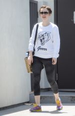LILY COLLINS Leaves a Gym in West Hollywood 05/11/2015