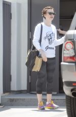 LILY COLLINS Leaves a Gym in West Hollywood 05/11/2015
