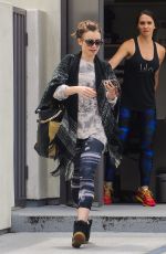 LILY COLLINS Leaves a Gym in West Hollywood 05/15/2015