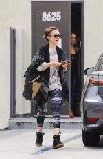 LILY COLLINS Leaves a Gym in West Hollywood 05/15/2015