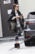 LILY COLLINS Leaves a Gym in West Hollywood 05/15/2015