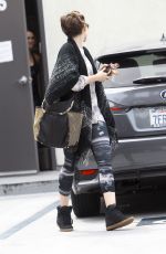 LILY COLLINS Leaves a Gym in West Hollywood 05/15/2015