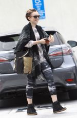 LILY COLLINS Leaves a Gym in West Hollywood 05/15/2015