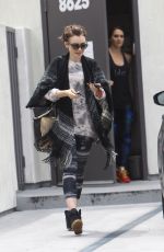 LILY COLLINS Leaves a Gym in West Hollywood 05/15/2015