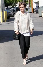 LILY COLLINS Leaves a Hair Salon in West Hollywood 05/15/2015