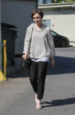 LILY COLLINS Leaves a Hair Salon in West Hollywood 05/15/2015