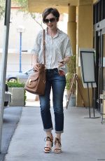 LILY COLLINS Leaves Earthbar in West Hollywood 05/11/2015