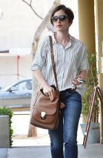 LILY COLLINS Leaves Earthbar in West Hollywood 05/11/2015