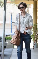 LILY COLLINS Leaves Earthbar in West Hollywood 05/11/2015