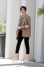 LILY COLLINS Out and About in Beverly Hills 05/28/2015