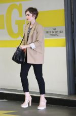 LILY COLLINS Out and About in Beverly Hills 05/28/2015