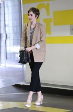 LILY COLLINS Out and About in Beverly Hills 05/28/2015