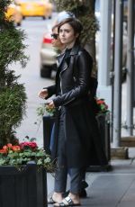 LILY COLLINS Out and About in New York 05/03/2015