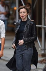 LILY COLLINS Out and About in New York 05/03/2015
