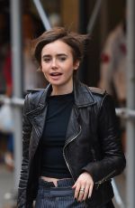 LILY COLLINS Out and About in New York 05/03/2015