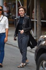 LILY COLLINS Out and About in New York 05/03/2015