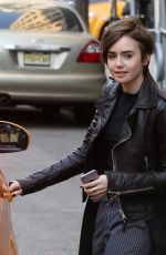 LILY COLLINS Out and About in New York 05/03/2015
