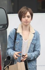 LILY COLLINS Out and About in West Hollywood 05/28/2015