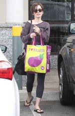 LILY COLLINS Out Shopping in Los Angeles 05/06/2015