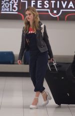 LILY JAMES Arrives Airport in Adelaide