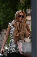 LINDSAY LOHAN Out and About in MIlan 04/28/2015