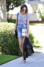LOUISE ROE in Jeans Skirt Out in Beverly Hills 05/04/2015