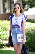 LOUISE ROE in Jeans Skirt Out in Beverly Hills 05/04/2015