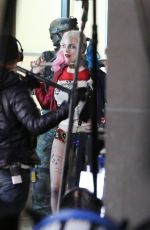 MARGOT ROBBIE on the Set of Suicide Squad in Toronto 05/03/2015